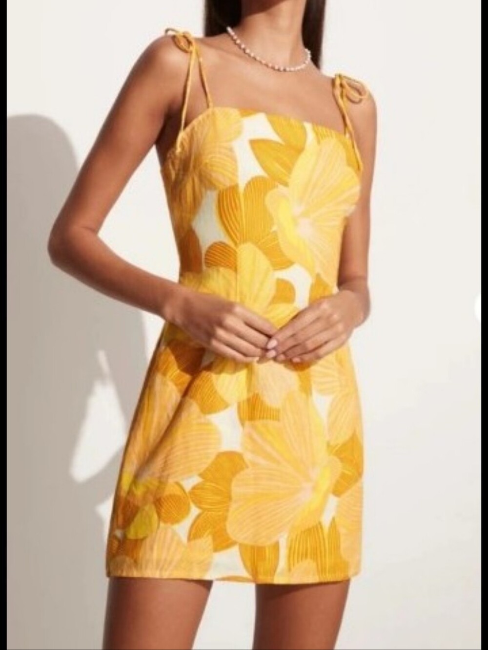 Faithfull the Brand Ysla yellow floral Mini dress XS